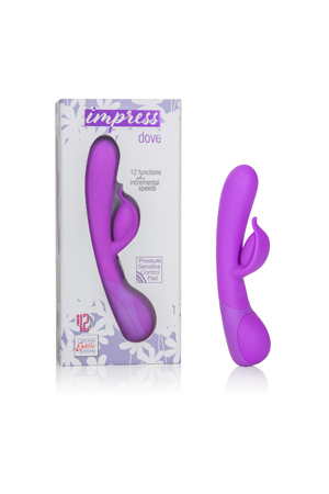 купить Вибромассажер Impress™ Dove со стимуляцией клитора фиолетовый в интернет-магазине интим товаров «Штучки»