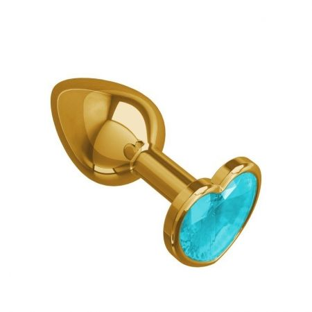 купить Втулка золото с голубым кристаллом в интернет-магазине интим товаров «Штучки»