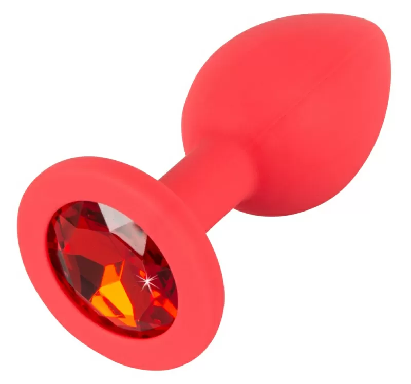 купить Анальная втулка с красным кристаллом Colorful Joy красная в интернет-магазине интим товаров «Штучки»