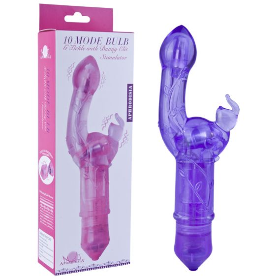 купить Вибратор  для точки G с клиторальным отростком10 Mode Bulb, Pink Clear в интернет-магазине интим товаров «Штучки»