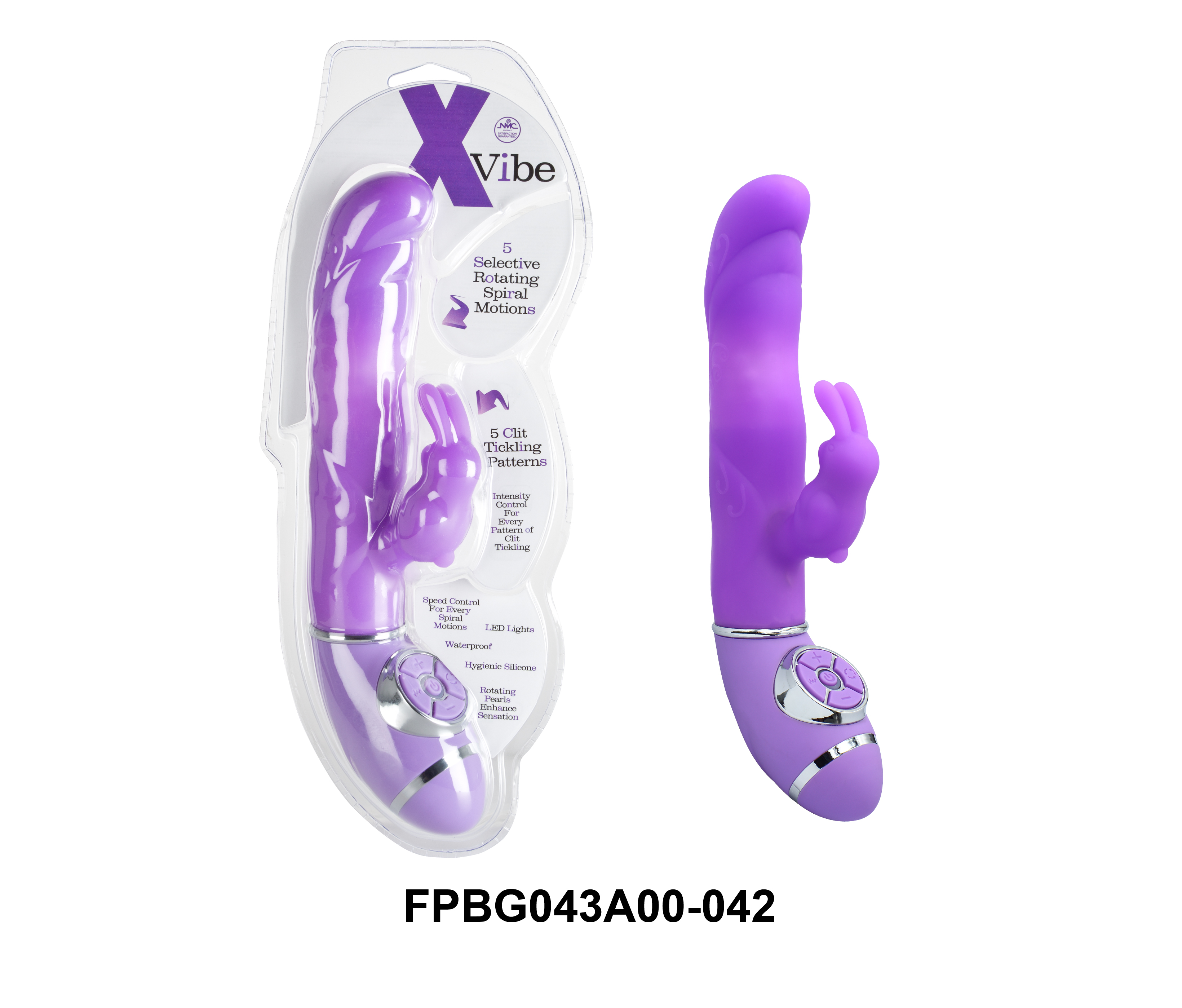купить Вибратор с клиторальным стимулятором 18 см. фиолетовый в интернет-магазине интим товаров «Штучки»