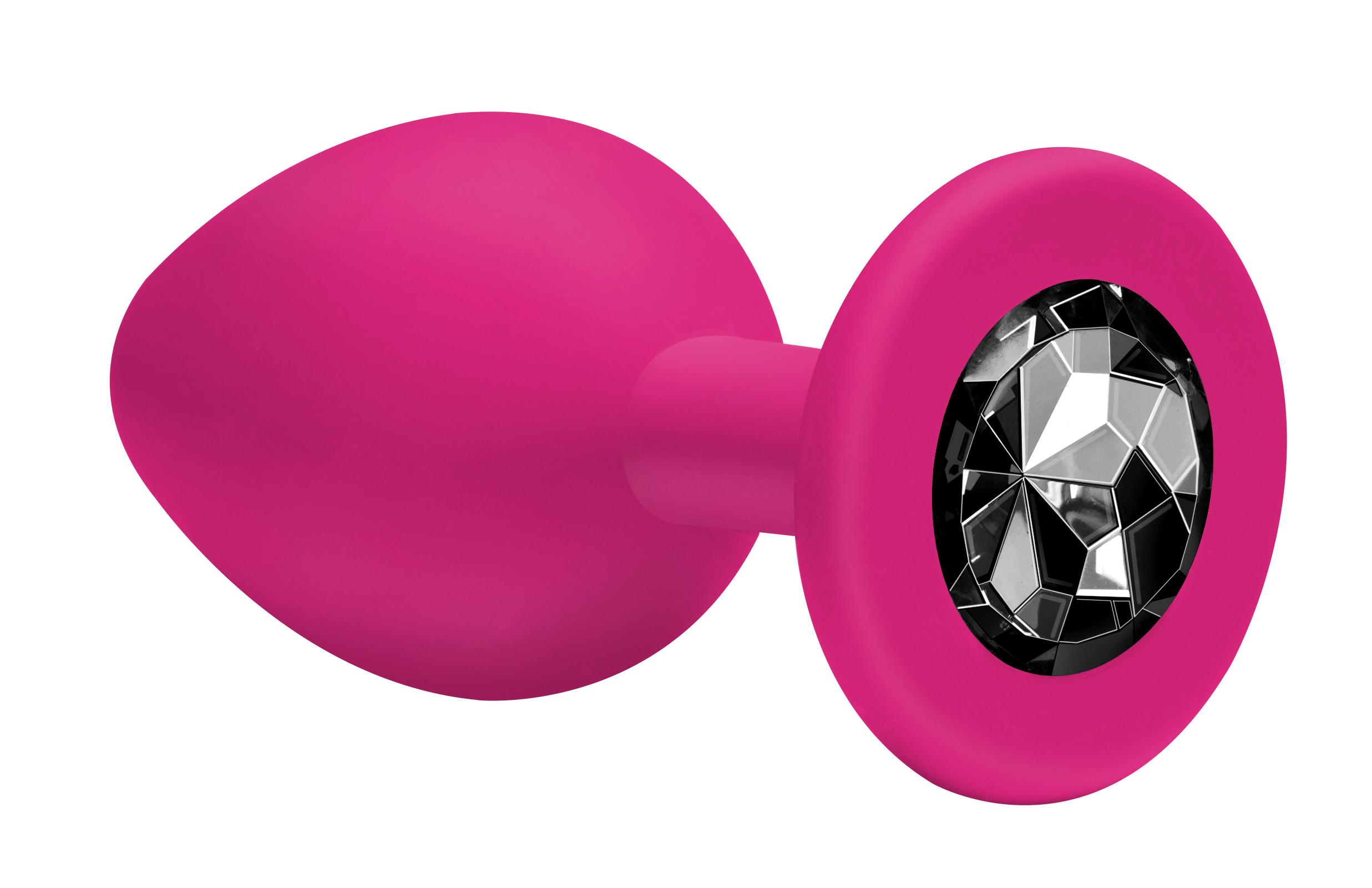 купить Анальная пробка Emotions Cutie Small Pink black crystal в интернет-магазине интим товаров «Штучки»