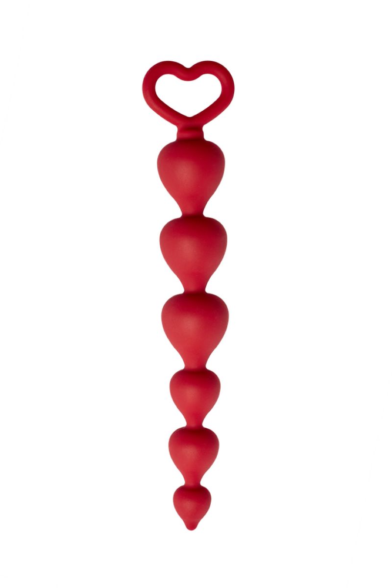 купить Анальная цепочка Heart Ray, диаметр до 2,5 см, длина 17,5 см , цвет бордовый (One Size) в интернет-магазине интим товаров «Штучки»