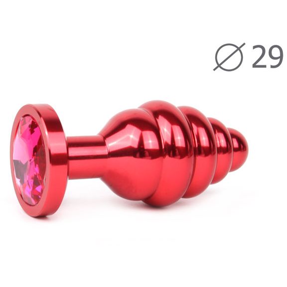 купить Втулка анальная RED PLUG SMALL (красная), L 71 мм D 29 мм, вес 60г, цвет кристалла рубиновый в интернет-магазине интим товаров «Штучки»