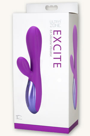 купить Вибромассажер UltraZone® Excite 6x Rabbit Style со стимуляцией клитора перезаряжаемый фиолетовый в интернет-магазине интим товаров «Штучки»