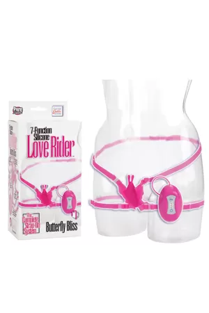 купить Стимулятор клитора 7-Function Silicone Love Rider Butterfly Bliss из силикона розовый в интернет-магазине интим товаров «Штучки»